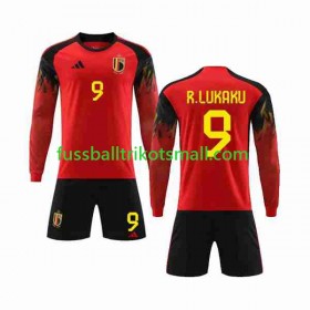 Fußballtrikots Belgien R.LUKAKU 9 Kinder FIFA WM 2022 Langarm Heimtrikotsatz kaufen